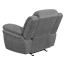  Coaster Furniture Bahrain 609543 Upholstered Glider Recliner - Charcoal IMAGE 5