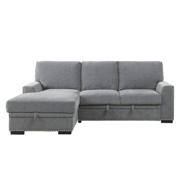 Homelegance Morelia 9468DG*2LC2R 2 pc Sectional with Pull-out Bed and Left Chaise with Hidden Storage IMAGE 1