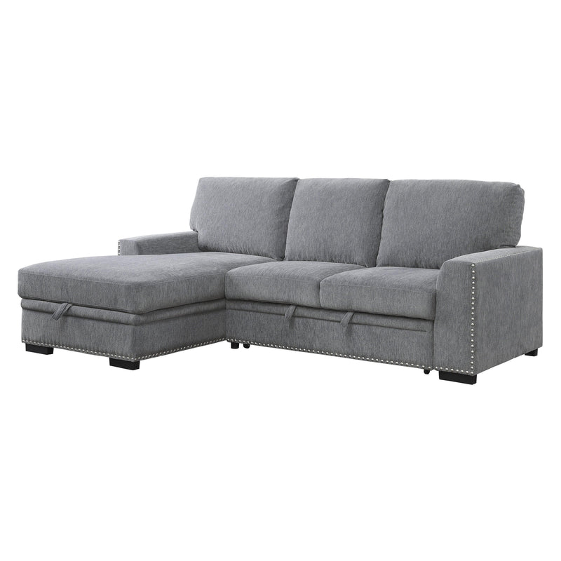 Homelegance Morelia 9468DG*2LC2R 2 pc Sectional with Pull-out Bed and Left Chaise with Hidden Storage IMAGE 2