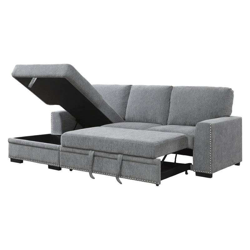 Homelegance Morelia 9468DG*2LC2R 2 pc Sectional with Pull-out Bed and Left Chaise with Hidden Storage IMAGE 5