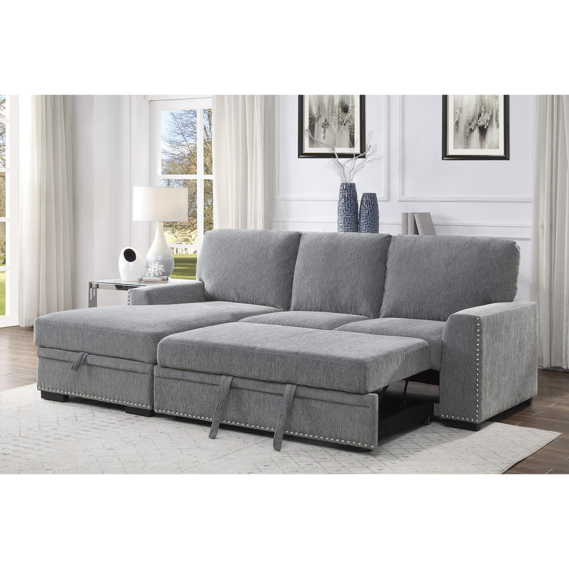 Homelegance Morelia 9468DG*2LC2R 2 pc Sectional with Pull-out Bed and Left Chaise with Hidden Storage IMAGE 8