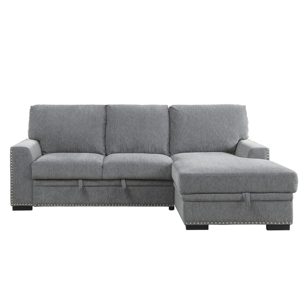Homelegance Morelia 9468DG*2RC2L 2 pc Sectional with Pull-out Bed and Right Chaise with Hidden Storage IMAGE 1