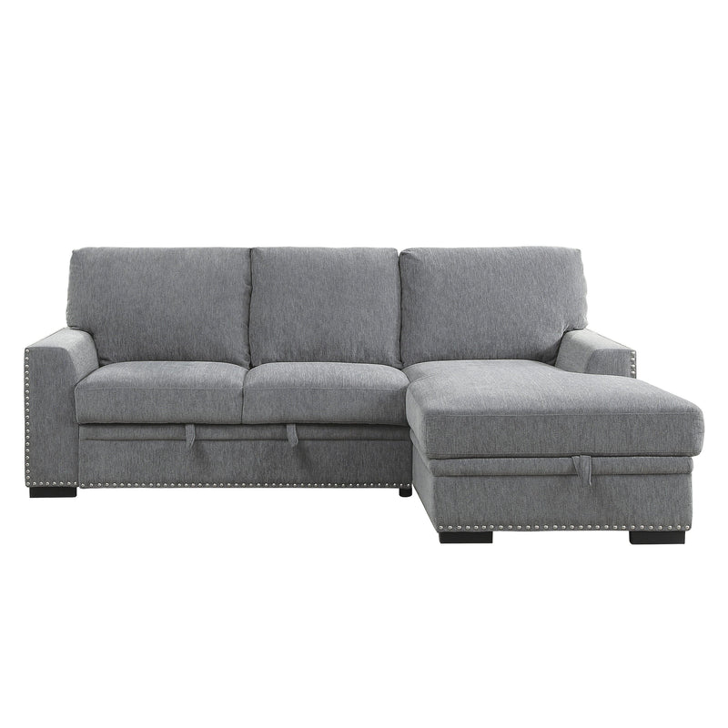 Homelegance Morelia 9468DG*2RC2L 2 pc Sectional with Pull-out Bed and Right Chaise with Hidden Storage IMAGE 1