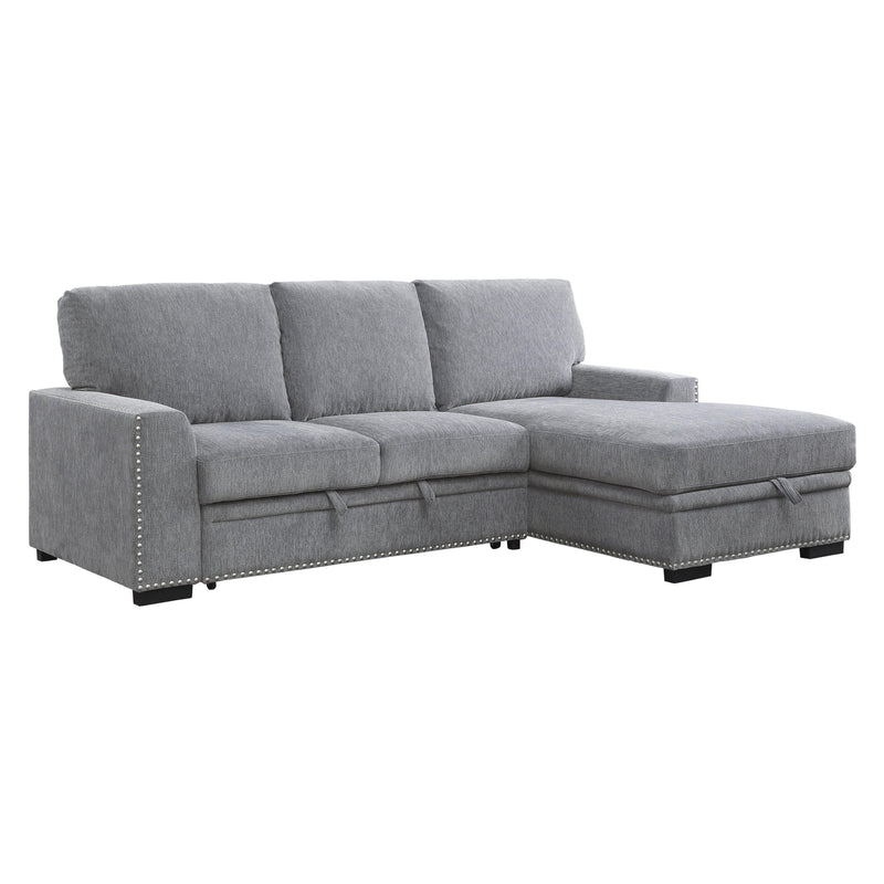 Homelegance Morelia 9468DG*2RC2L 2 pc Sectional with Pull-out Bed and Right Chaise with Hidden Storage IMAGE 2