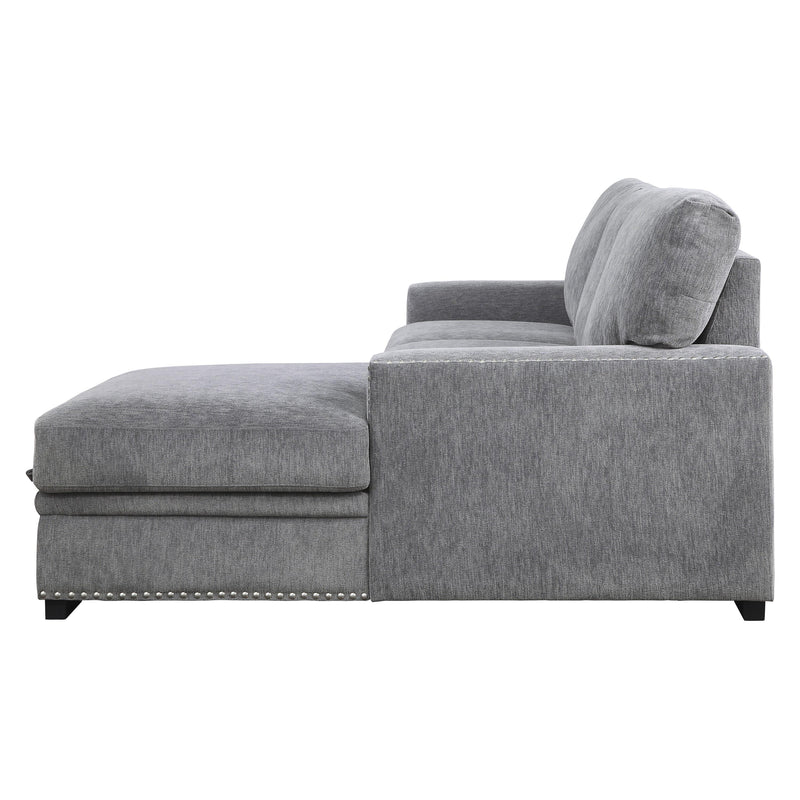 Homelegance Morelia 9468DG*2RC2L 2 pc Sectional with Pull-out Bed and Right Chaise with Hidden Storage IMAGE 3