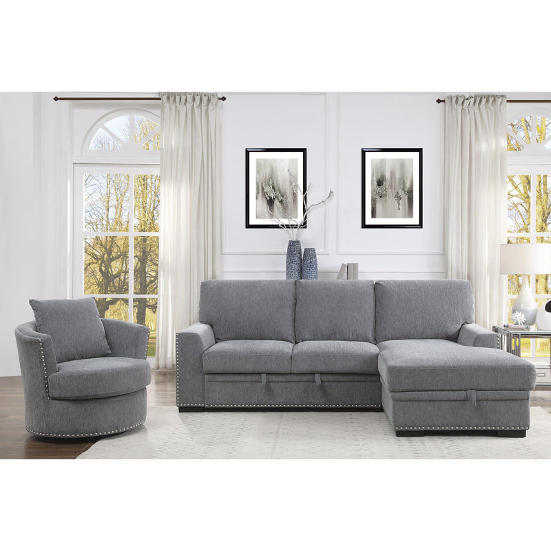 Homelegance Morelia 9468DG*2RC2L 2 pc Sectional with Pull-out Bed and Right Chaise with Hidden Storage IMAGE 7