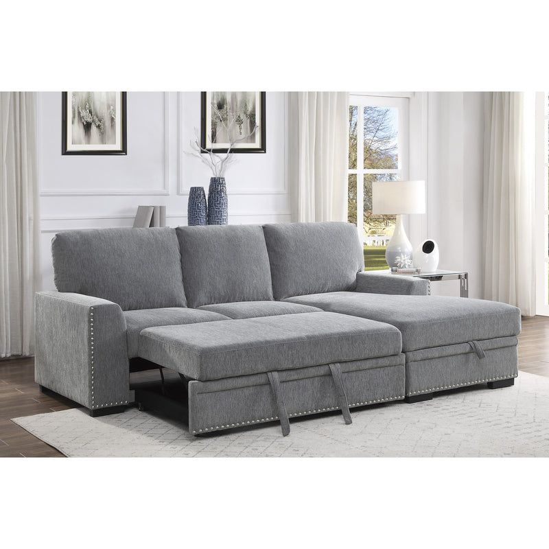 Homelegance Morelia 9468DG*2RC2L 2 pc Sectional with Pull-out Bed and Right Chaise with Hidden Storage IMAGE 8