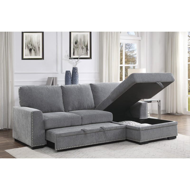 Homelegance Morelia 9468DG*2RC2L 2 pc Sectional with Pull-out Bed and Right Chaise with Hidden Storage IMAGE 9
