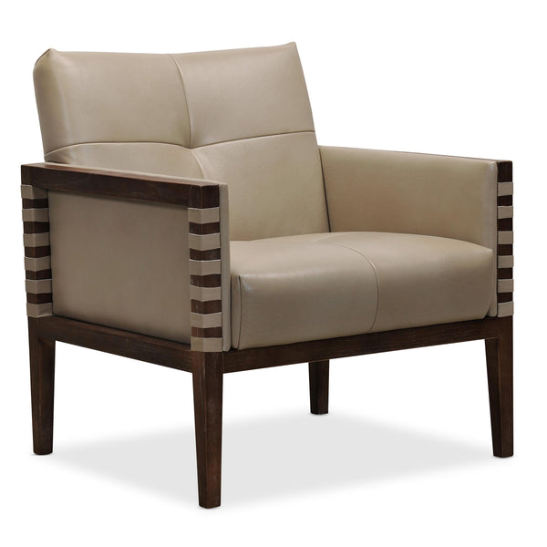 Hooker Furniture CC401-082 Carverdale Leather Club Chair withWood Frame IMAGE 1