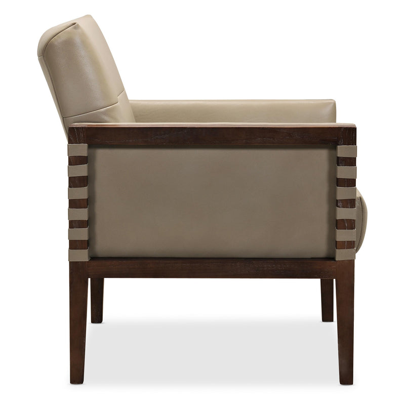 Hooker Furniture CC401-082 Carverdale Leather Club Chair withWood Frame IMAGE 3