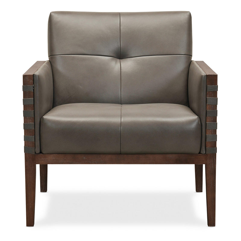 Hooker Furniture CC401-095 Carverdale Leather Club Chair withWood Frame IMAGE 2