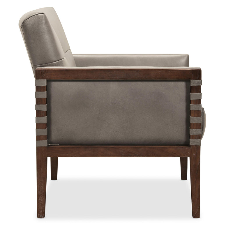 Hooker Furniture CC401-095 Carverdale Leather Club Chair withWood Frame IMAGE 3
