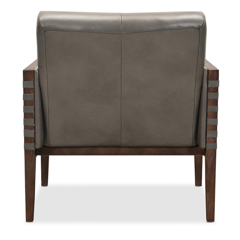 Hooker Furniture CC401-095 Carverdale Leather Club Chair withWood Frame IMAGE 4