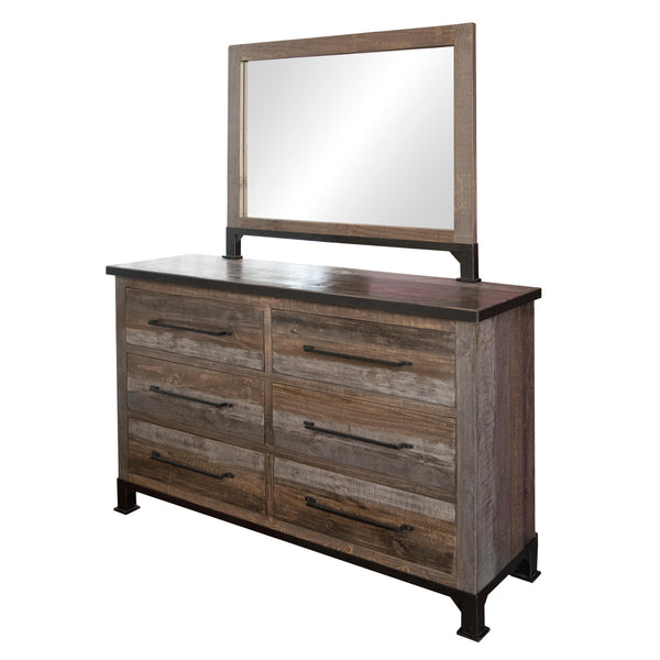 International Furniture Direct Antique Gray 6-Drawer Dresser IFD9771DSR IMAGE 1