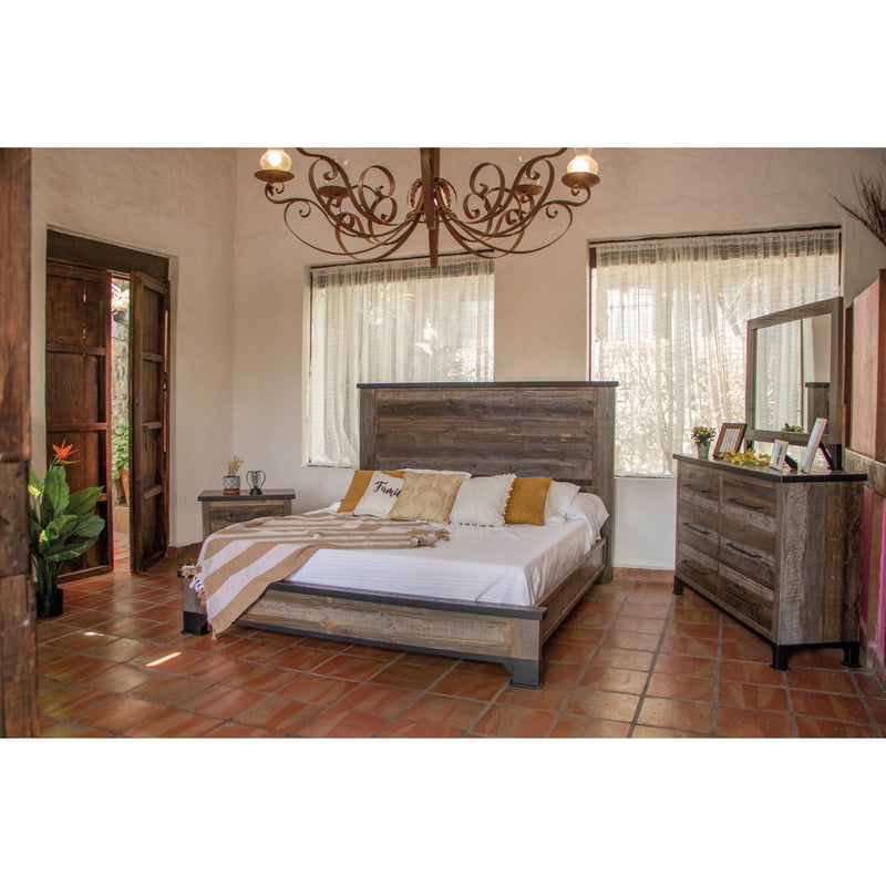 International Furniture Direct Antique Gray Dresser Mirror IFD9771MIR IMAGE 3