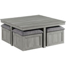 Elements International Uster CTUT100OT Coffee Table with 4 Stools IMAGE 1