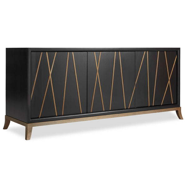 Hooker Furniture 5518-55464-BLK Entertainment Console 64in IMAGE 1