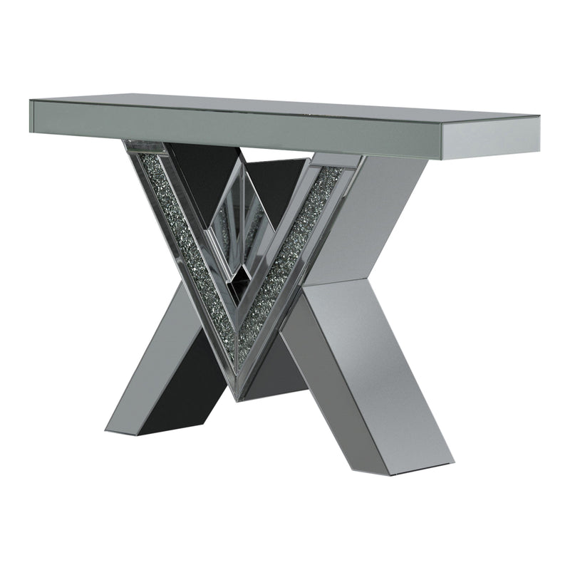  Coaster Furniture Taffeta 723449 V-shaped Mirrored Entryway Console Table - Silver IMAGE 1