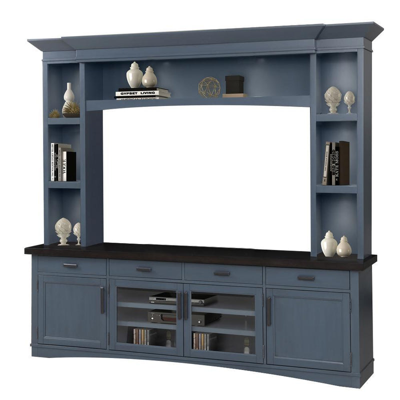 Parker House Furniture Americana Modern AME#92-3-DEN Denim 92 In. TV Console with Hutch and LED Lights
