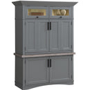 Parker House Furniture Americana Modern AME#350-3-DOV Dove Workstation with LED Light