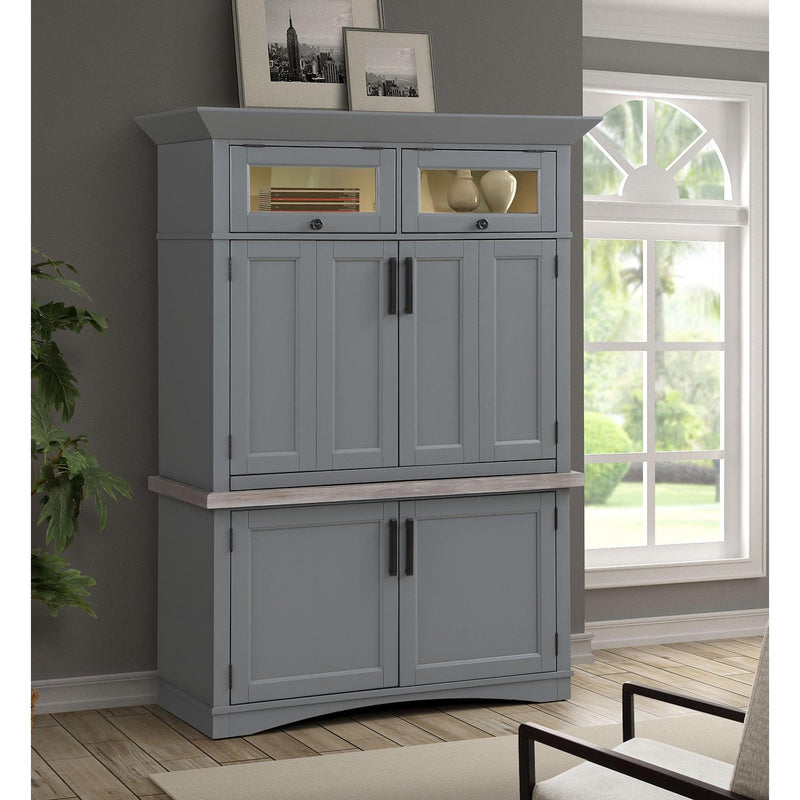 Parker House Furniture Americana Modern AME#350-3-DOV Dove Workstation with LED Light
