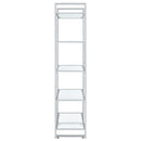 Coaster Furniture Hartford 805538 79-inch 5-shelf Glass Bookshelf - Chrome IMAGE 4