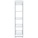 Coaster Furniture Hartford 805538 79-inch 5-shelf Glass Bookshelf - Chrome IMAGE 8