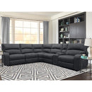Parker Living Polaris MPOL-PACKA(H)-SLA Slate 6 pc Modular Power Reclining Sectional with Adjustable Headrests