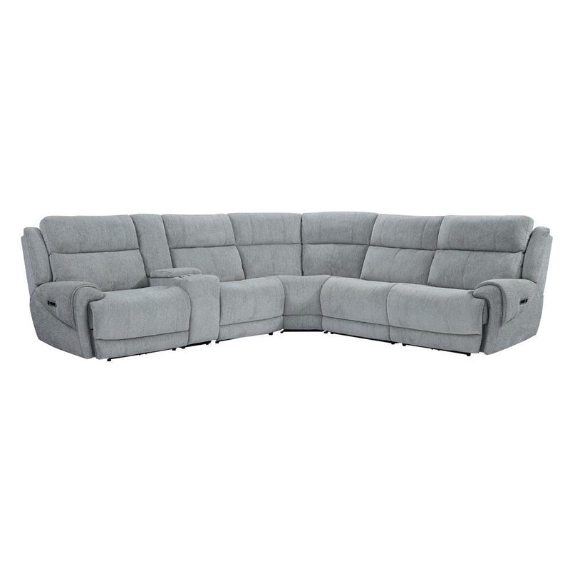 Parker Living Spencer MSPE-PACKA(H)-TPE Tide Pebble 6 Piece Modular Power Reclining Sectional with Power Adjustable Headrests