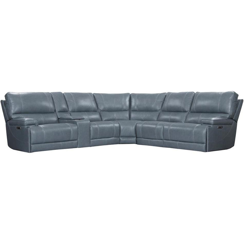 Parker Living Whitman MWHI-PACKA(H)-P50-VAZ Verona Azure 6 pc Power Reclining Sectional with Adjustable Headrests
