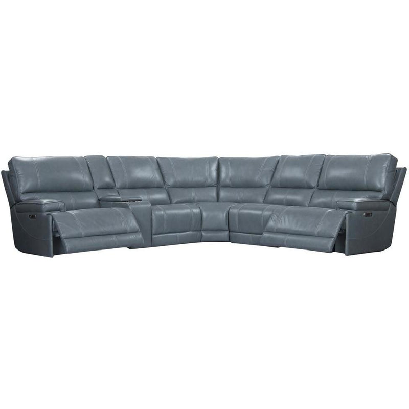 Parker Living Whitman MWHI-PACKA(H)-P50-VAZ Verona Azure 6 pc Power Reclining Sectional with Adjustable Headrests