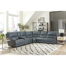 Parker Living Whitman MWHI-PACKA(H)-P50-VAZ Verona Azure 6 pc Power Reclining Sectional with Adjustable Headrests