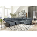 Parker Living Whitman MWHI-PACKA(H)-P50-VAZ Verona Azure 6 pc Power Reclining Sectional with Adjustable Headrests