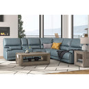 Parker Living Whitman MWHI-PACKA(H)-P50-VAZ Verona Azure 6 pc Power Reclining Sectional with Adjustable Headrests