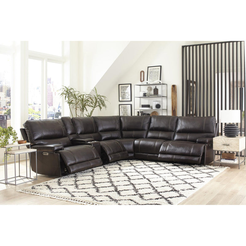 Parker Living Whitman MWHI-PACKA(H)-P50-VCO Verona Coffee - Powered By Freemotion 6 Piece Modular Power Reclining Sectional with Power Adjustable Headrests