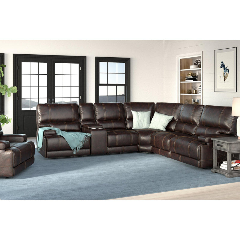 Parker Living Whitman MWHI-PACKA(H)-P50-VCO Verona Coffee - Powered By Freemotion 6 Piece Modular Power Reclining Sectional with Power Adjustable Headrests