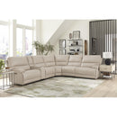 Parker Living Whitman MWHI-PACKA(H)-P50-VLI Verona Linen 6 pc Power Reclining Sectional with Adjustable Headrests