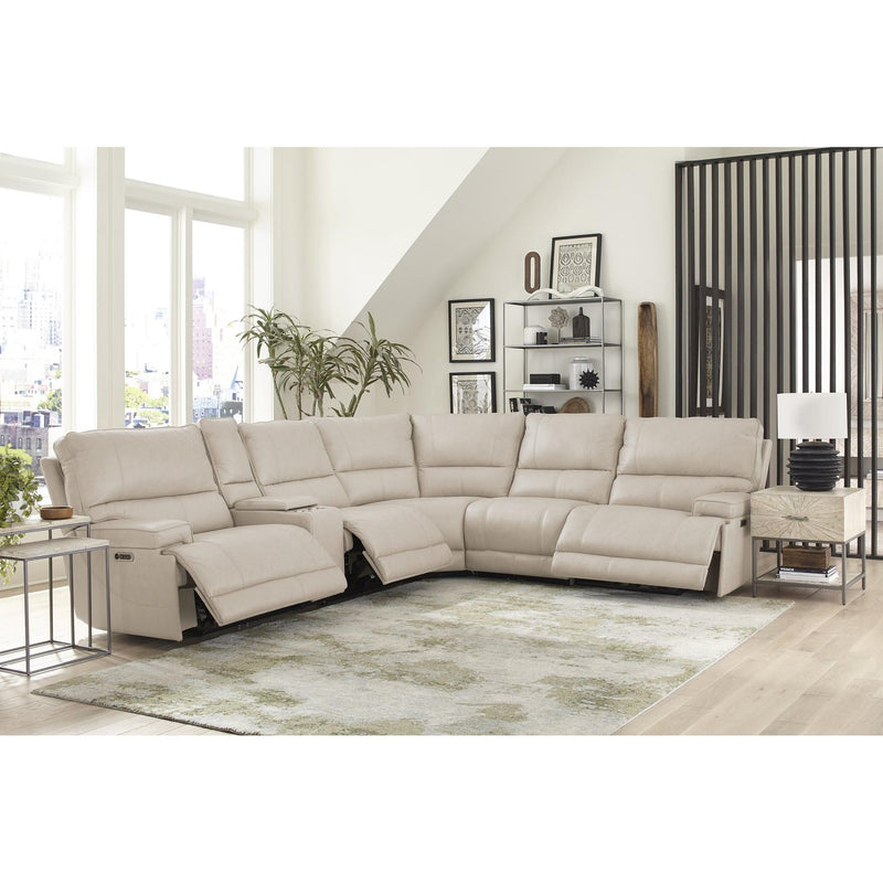 Parker Living Whitman MWHI-PACKA(H)-P50-VLI Verona Linen 6 pc Power Reclining Sectional with Adjustable Headrests