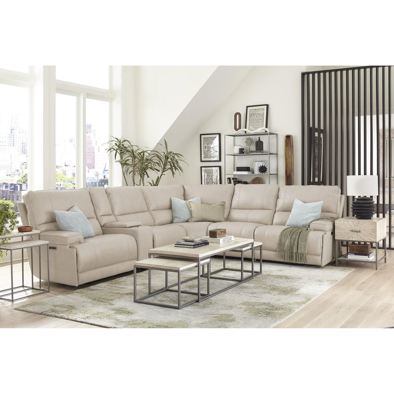 Parker Living Whitman MWHI-PACKA(H)-P50-VLI Verona Linen 6 pc Power Reclining Sectional with Adjustable Headrests