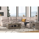 Parker Living Whitman MWHI-PACKA(H)-P50-VLI Verona Linen 6 pc Power Reclining Sectional with Adjustable Headrests