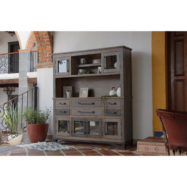 International Furniture Direct Loft Brown Buffet & Hutch IFD6441HUT IMAGE 1