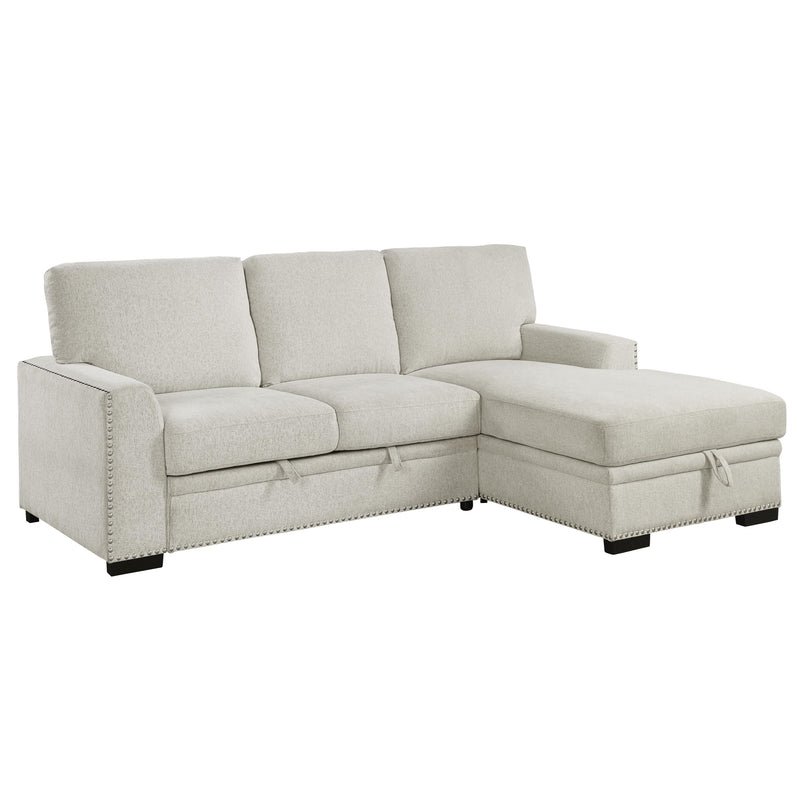 Homelegance Morelia 9468BE*2RC2L 2 pc Sectional with Pull-out Bed and Right Chaise with Hidden Storage IMAGE 2