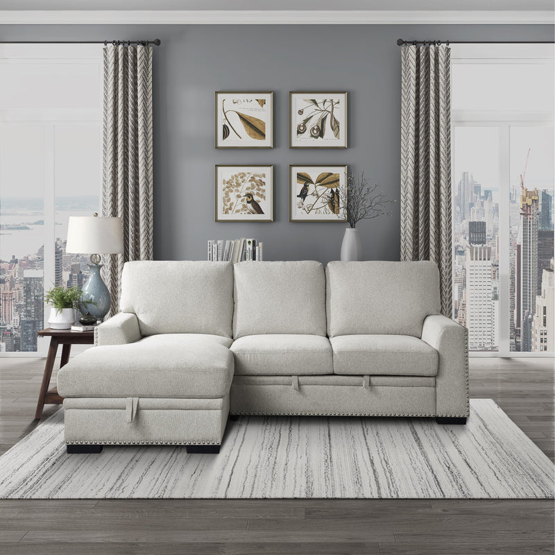 Homelegance Morelia 9468BE*2LC2R 2 pc Sectional with Pull-out Bed and Left Chaise with Hidden Storage IMAGE 7