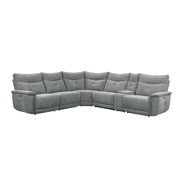 Homelegance Tesoro 9509DG*6LRRRPWH 6 pc Modular Power Reclining Sectional with Power Headrests and USB Ports IMAGE 1