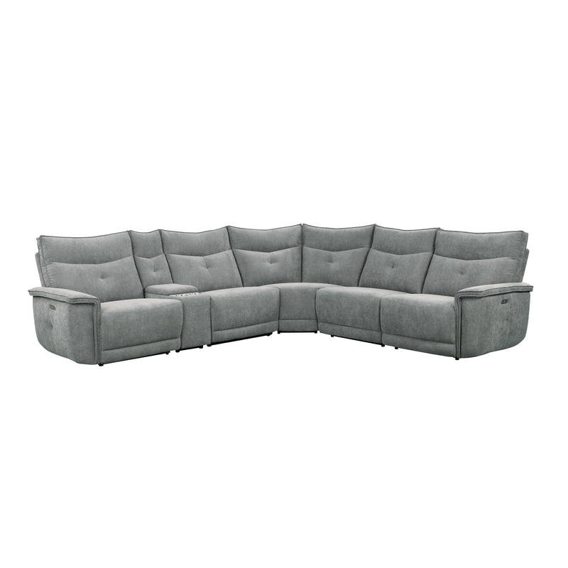 Homelegance Tesoro 9509DG*6LRRRPWH 6 pc Modular Power Reclining Sectional with Power Headrests and USB Ports IMAGE 2
