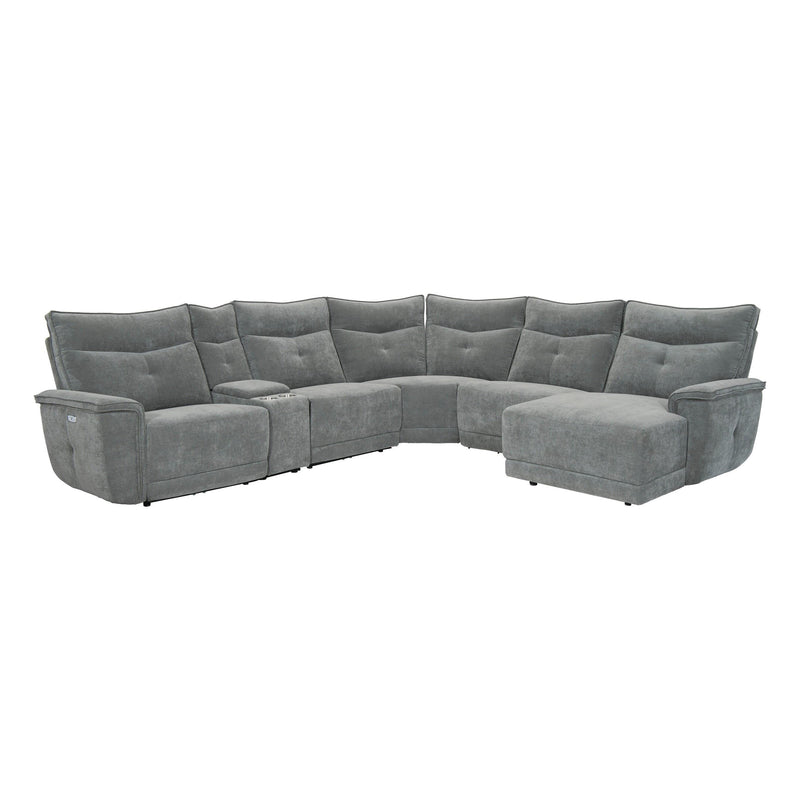 Homelegance Tesoro 9509DG*6LRPWH5R 6 pc Modular Power Reclining Sectional with Power Headrests, and USB Ports IMAGE 1