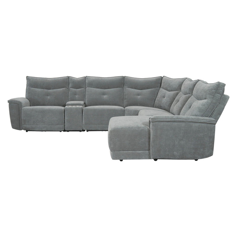 Homelegance Tesoro 9509DG*6LRPWH5R 6 pc Modular Power Reclining Sectional with Power Headrests, and USB Ports IMAGE 2