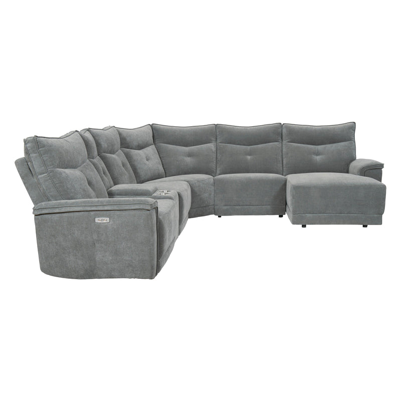 Homelegance Tesoro 9509DG*6LRPWH5R 6 pc Modular Power Reclining Sectional with Power Headrests, and USB Ports IMAGE 3