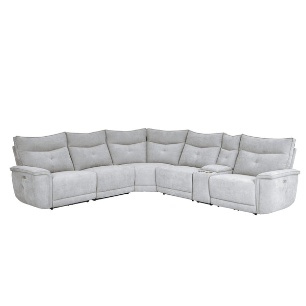 Homelegance Tesoro 9509MGY*6LRRRPWH 6 pc Modular Power Reclining Sectional with Power Headrests and USB Ports IMAGE 1