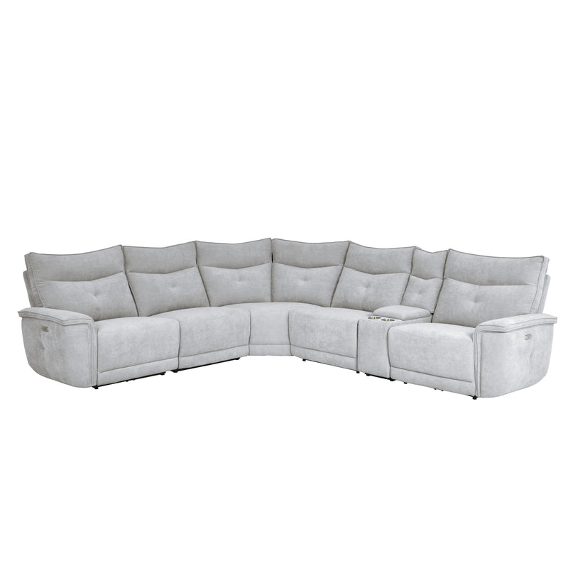 Homelegance Tesoro 9509MGY*6LRRRPWH 6 pc Modular Power Reclining Sectional with Power Headrests and USB Ports IMAGE 1